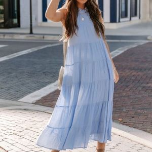 VICI | Teigen Tiered Pocketed Midi Dress Large NWT